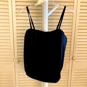 Venus Blouson Tankini, Nylon/Spandex, Black, Adjustable Straps, Bra, Size 10